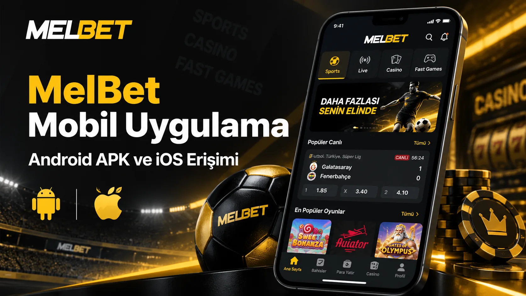 MelBet app: Android APK ve iOS uygulaması
